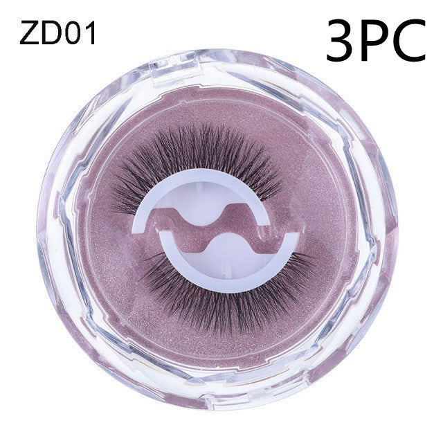 Self-adhesive Reusable Glue-free Eye Lashes With Natural Curl ZD01 3PC