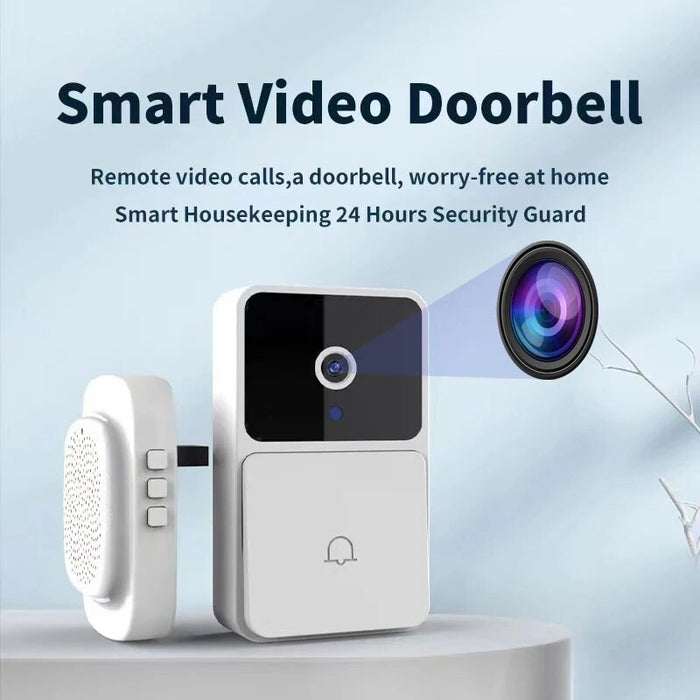 WIFI Video Doorbell Camera Wireless Night Vision Smart Home Security HD Door Bell Two Way Intercom Voice Change For Home WHT