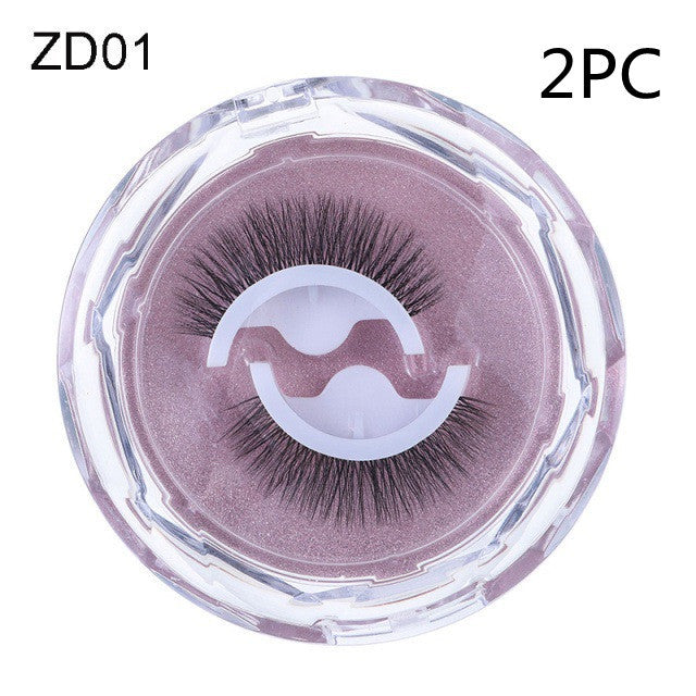 Self-adhesive Reusable Glue-free Eye Lashes With Natural Curl ZD01 2PC