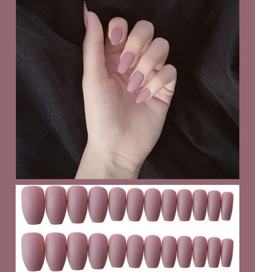 Frosted ballet fake nails Light pink