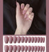 Frosted ballet fake nails Light pink