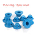 Soft Rubber Magic Hair Care Rollers Silicone Hair Curlers No Heat Hair Styling Tool 15S and 15L Blue