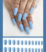 Frosted ballet fake nails Light blue