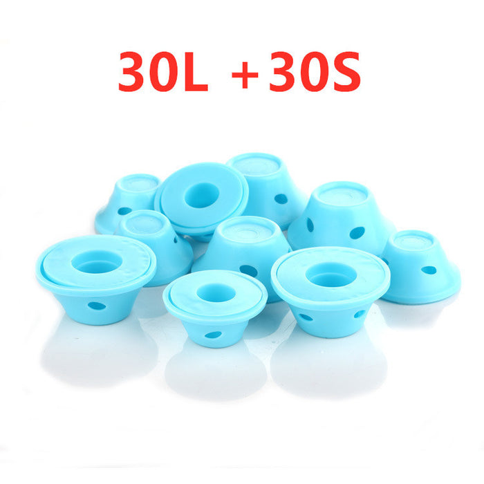 Soft Rubber Magic Hair Care Rollers Silicone Hair Curlers No Heat Hair Styling Tool 30L and 30S Light blue