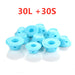 Soft Rubber Magic Hair Care Rollers Silicone Hair Curlers No Heat Hair Styling Tool 30L and 30S Light blue