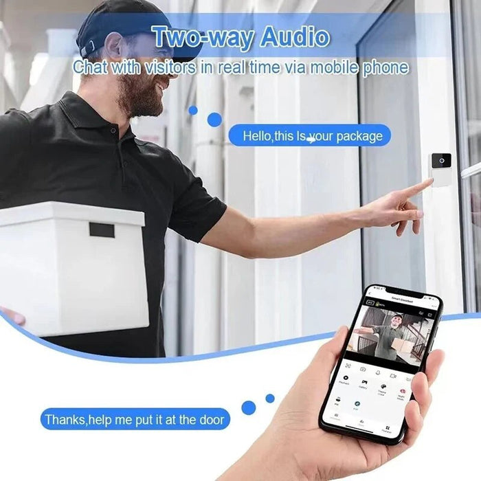 WIFI Video Doorbell Camera Wireless Night Vision Smart Home Security HD Door Bell Two Way Intercom Voice Change For Home WHT