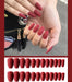 Frosted ballet fake nails Red