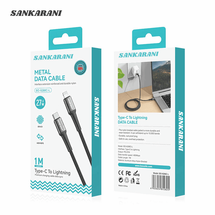 USB-C to Lightning Fast Charging Cable PD 27W Nylon 1M