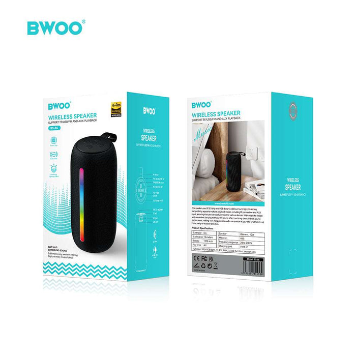 Portable Wireless Speaker Hi-Fi Heavy Bass Subwoofer with RGB Light BT 5.3
