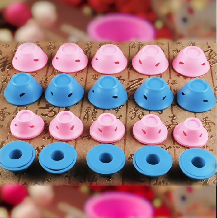 Soft Rubber Magic Hair Care Rollers Silicone Hair Curlers No Heat Hair Styling Tool 5S 5L Blue and 5S 5L Pink