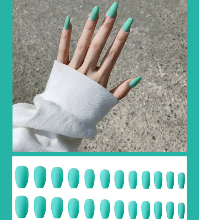 Frosted ballet fake nails Mint Green