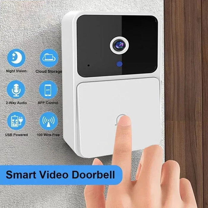 WIFI Video Doorbell Camera Wireless Night Vision Smart Home Security HD Door Bell Two Way Intercom Voice Change For Home WHT