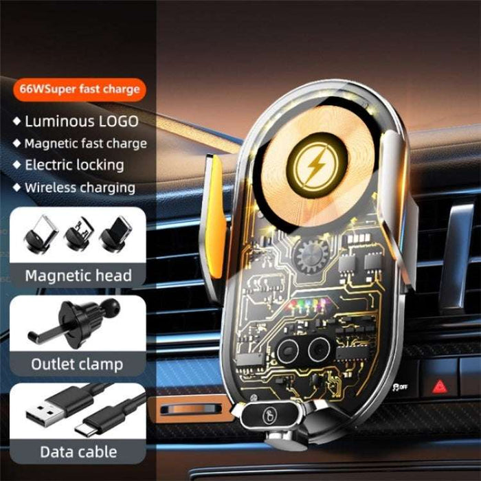 C23 66W Car Air Vent Phone Holder Wireless Charger(Black)