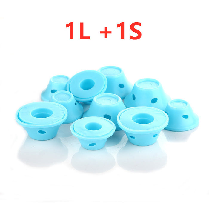 Soft Rubber Magic Hair Care Rollers Silicone Hair Curlers No Heat Hair Styling Tool 1L and 1S Light blue