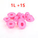 Soft Rubber Magic Hair Care Rollers Silicone Hair Curlers No Heat Hair Styling Tool 1L and 1S pink