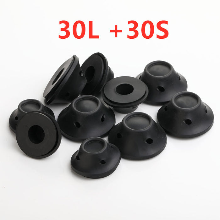 Soft Rubber Magic Hair Care Rollers Silicone Hair Curlers No Heat Hair Styling Tool 30L and 30S black