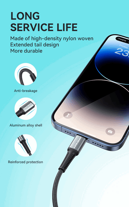 USB-C to Lightning Fast Charging Cable PD 27W Nylon 1M